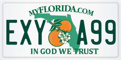 FL license plate EXYA99