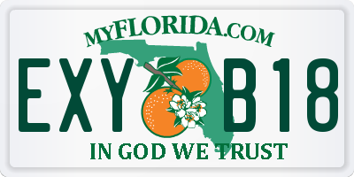 FL license plate EXYB18