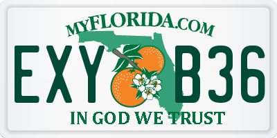 FL license plate EXYB36