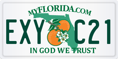 FL license plate EXYC21