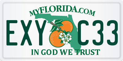 FL license plate EXYC33