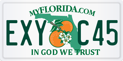 FL license plate EXYC45