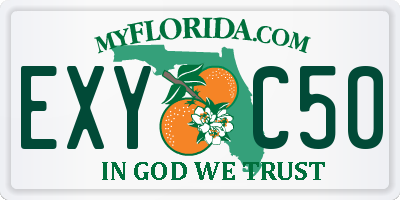 FL license plate EXYC50