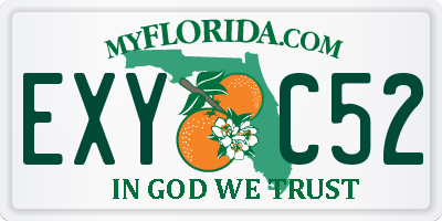 FL license plate EXYC52