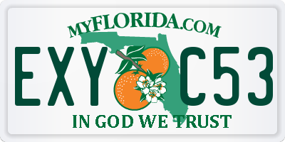 FL license plate EXYC53