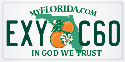 FL license plate EXYC60