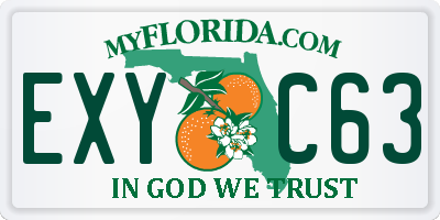 FL license plate EXYC63