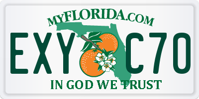 FL license plate EXYC70