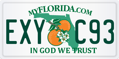 FL license plate EXYC93