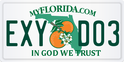 FL license plate EXYD03
