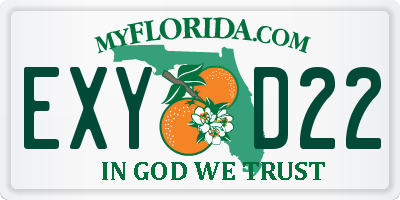 FL license plate EXYD22