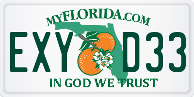 FL license plate EXYD33