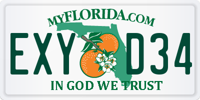FL license plate EXYD34