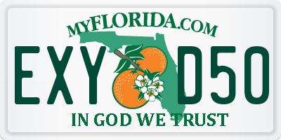 FL license plate EXYD50
