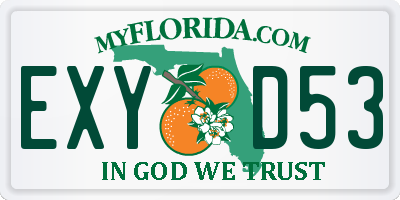 FL license plate EXYD53