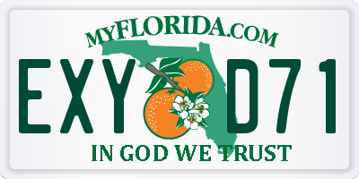 FL license plate EXYD71