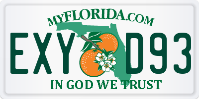 FL license plate EXYD93