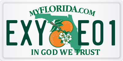 FL license plate EXYE01