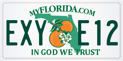 FL license plate EXYE12
