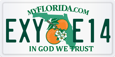 FL license plate EXYE14