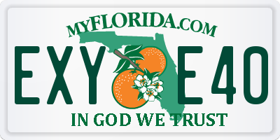 FL license plate EXYE40