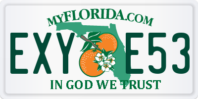 FL license plate EXYE53