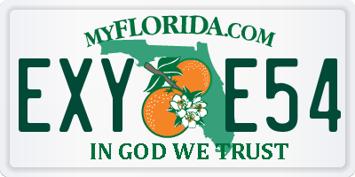 FL license plate EXYE54