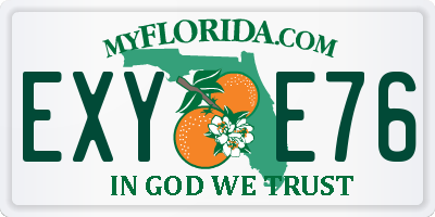 FL license plate EXYE76