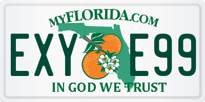 FL license plate EXYE99
