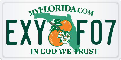FL license plate EXYF07