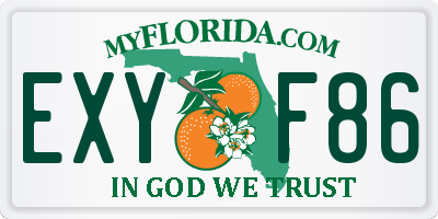FL license plate EXYF86