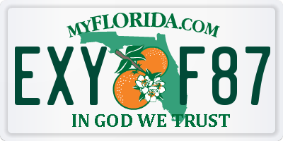 FL license plate EXYF87