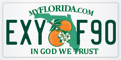 FL license plate EXYF90