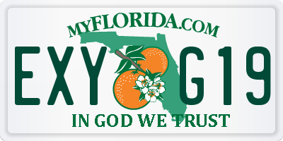 FL license plate EXYG19
