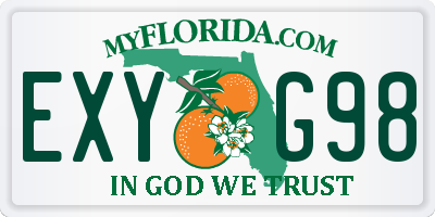 FL license plate EXYG98