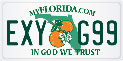 FL license plate EXYG99