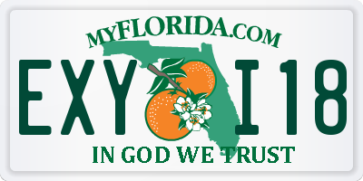 FL license plate EXYI18