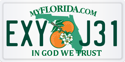 FL license plate EXYJ31