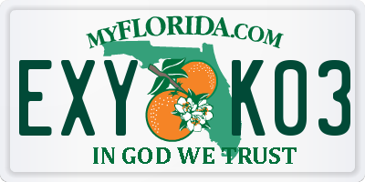 FL license plate EXYK03