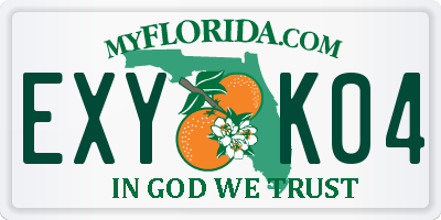 FL license plate EXYK04