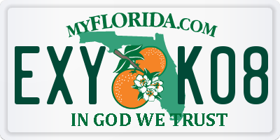 FL license plate EXYK08