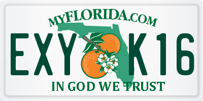 FL license plate EXYK16