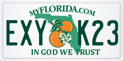 FL license plate EXYK23