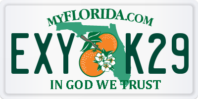 FL license plate EXYK29