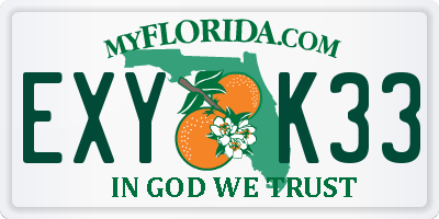 FL license plate EXYK33