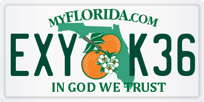 FL license plate EXYK36
