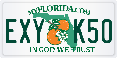 FL license plate EXYK50