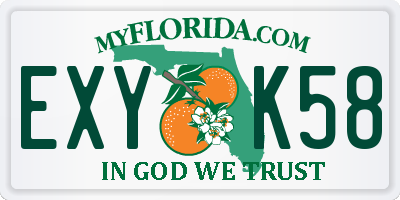 FL license plate EXYK58