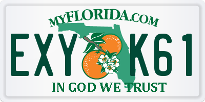 FL license plate EXYK61
