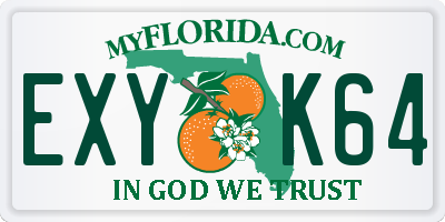 FL license plate EXYK64